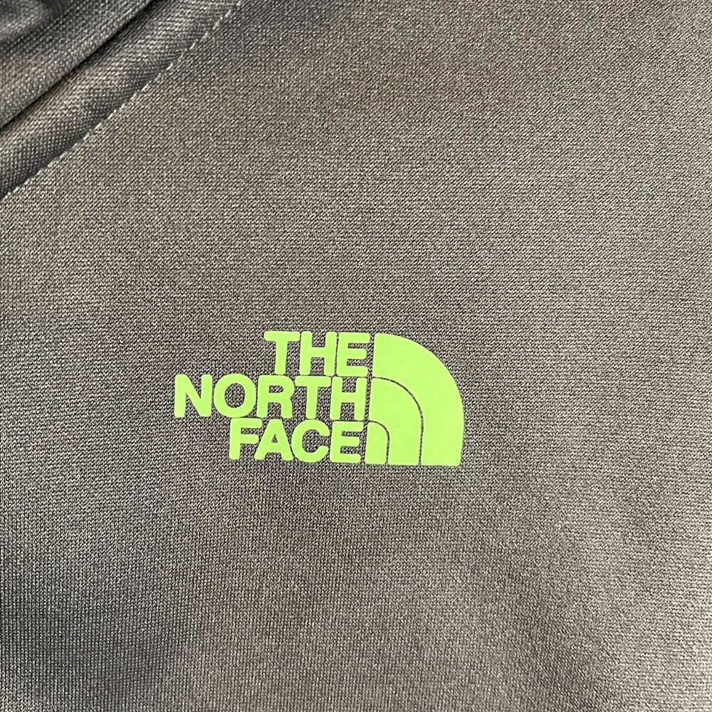 The North Face Full Zip Hooded Jacket Charcoal Gray & Neon Green Size L - Picture 5 of 7